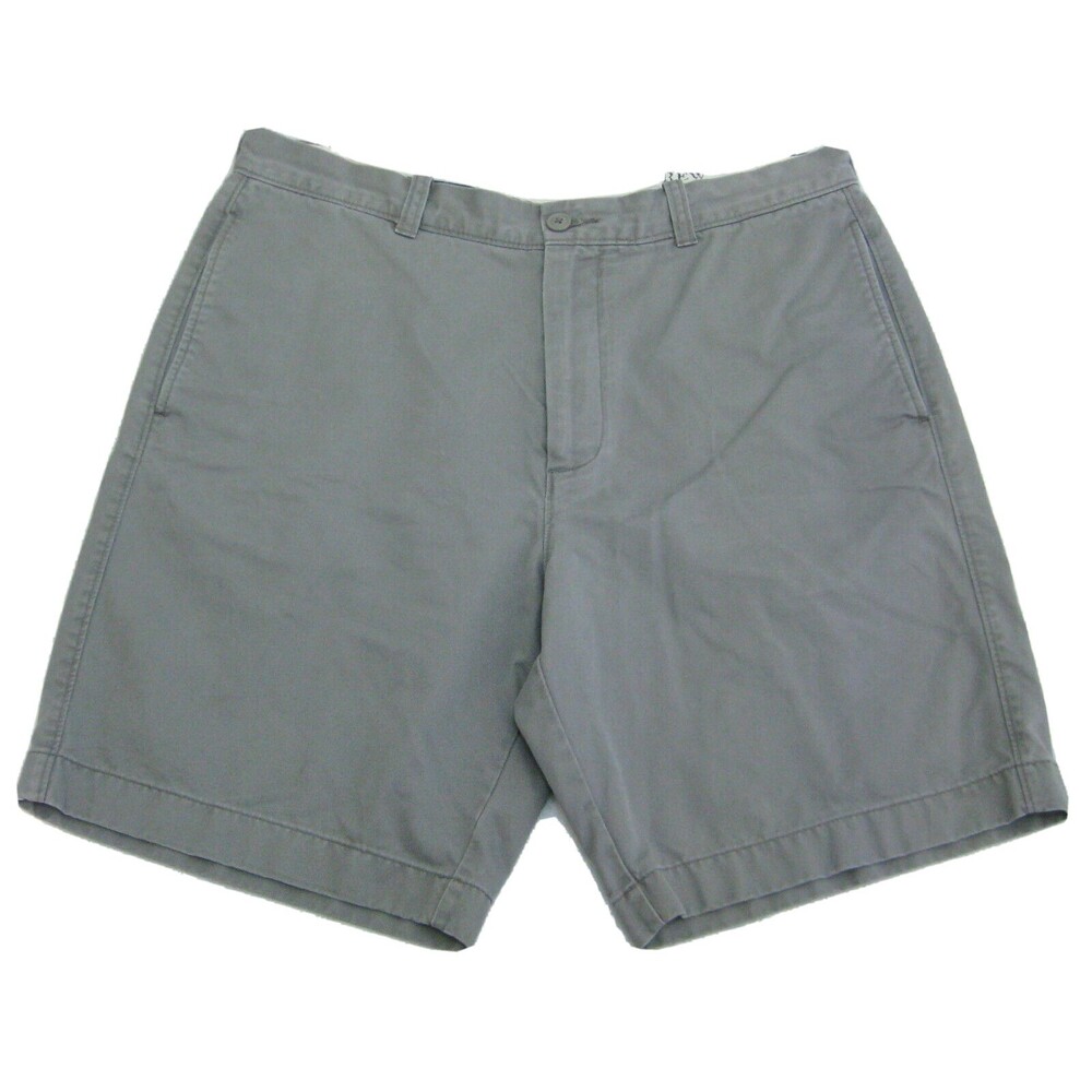 J. CREW Mens (Size 36) Gray Flat Front Casual Chino Shorts 4 Pockets 100% Cotton